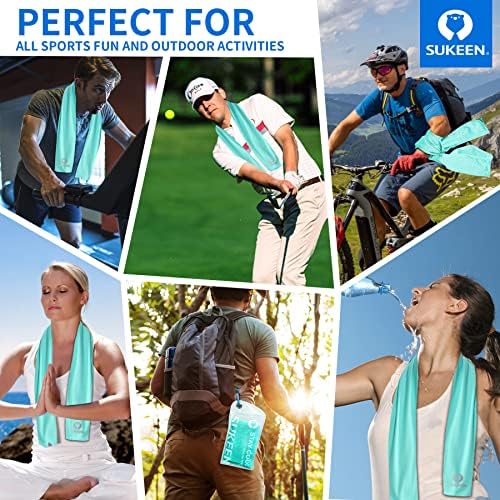 Sükeen 4 Pack Cooling Towels (40"x12"), Soft Microfiber Chilly Towel for Sport, Running, Gym, Fitness & More Activities