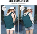 coowoz Large Travel Backpack For Women Men,Carry On Flight Approved,Hiking Waterproof Outdoor Sports Rucksack Casual Daypack Fit 15.6 Inch Laptop Shoes Compartment (Peacock Blue)
