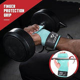 Weight Lifting Wrist Strap, Double Layer Leather Wrist Strap for Deadlift and Powerlifting, Adjustable Neoprene Padded Gym Workout Lifting Hooks (Pair)