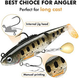 TRUSCEND Pre-Rigged Soft Fishing Lures, Well-Made Easy Catching Lures for Family Fishing, Great Action Swimbaits with Spinner, All-Conditions Fishing Gear for Bass Trout Walleye, Crappie Fishing Jigs