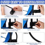 2 Pack Beach Chair with Umbrella for Adults Universal Clamp Folding Lightweight Adjustable Backpack Sling Beach Camping Chair with Cup Holder for Sand Camping Travel Outdoor Pool(Blue)