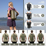 MARCHWAY Floating Waterproof Dry Bag Backpack 5L/10L/20L/30L/40L, Roll Top Sack Keeps Gear Dry for Kayaking, Rafting, Boating, Swimming, Camping, Hiking, Beach, Fishing