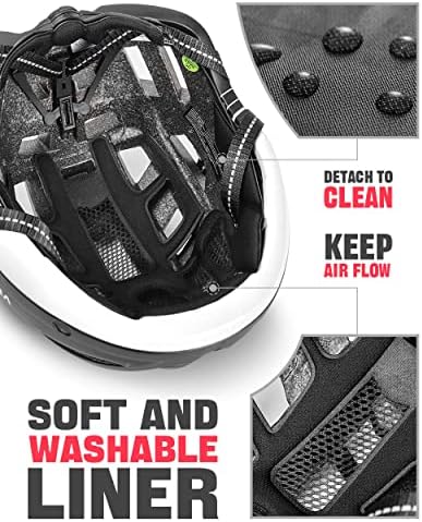 VICTGOAL Bike Helmet with USB Rechargeable Rear Light Detachable Magnetic Goggles Removable Sun Visor Mountain & Road Bicycle Helmets for Men Women Adult Cycling Helmets