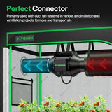 VIVOSUN Dryer Vent Hose, 6 inch Aluminum Foil Ducting, 8FT Long Heavy-Duty Dryer Hose Vent Kit for HVAC Ventilation, Exhaust, Duct Fan Systems, Black Flexible Air Duct w/ 2 Clamps