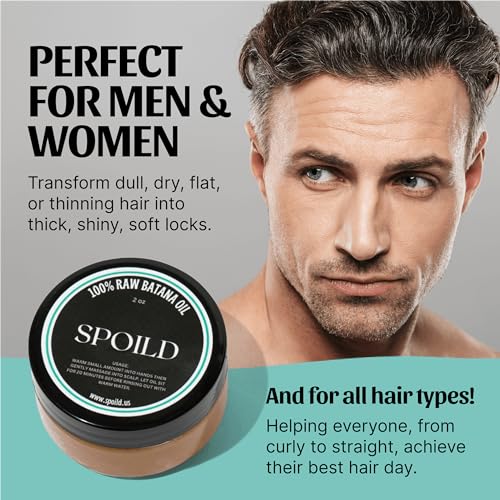 Raw Batana Oil for Hair Growth and Health - Sourced from Honduras, Dr. Sebi 100% Natural Remedy, Prevents Hair Loss, Promotes Thicker, Stronger, Healthier Hair with Shine Treatment, 2oz