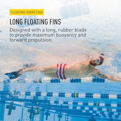 FINIS Long Floating Swim Fins - Training Fins for All Ages - Improves Kick Technique & Body Position