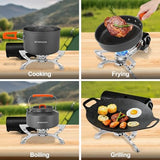 Odoland Portable Camping Stove Propane 1400W Gas Stove Collapsible Backpacking Stove for Indoor Outdoor Cooking Hiking and Picnic