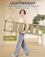 WOA WOA 5 Step Ladder, Ladders for Home, Anti-Slip Pedals, Aluminum Step Stool Foldable, Lightweight to Move, Ease of Storage, Reach 10ft for Closet Kitchen Library, Hold 300lbs - Gold