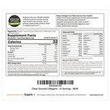 Organixx Clean Sourced Collagen Powder, Hydrolyzed Protein Powder Collagen Peptides with Vitamin C, and Types I, II, III, V, X, For Skin, Joints, Hair and Nails, Aging Support Unflavored (15 Servings)