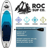 Roc Inflatable Stand Up Paddle Boards 10 ft 6 in with Premium SUP Paddle Board Accessories, Wide Stable Design, Non-Slip Comfort Deck for Youth & Adults