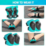 Kids Protective Gear Set Knee Pads for Kids 3-14 Years Toddler Knee and Elbow Pads with Wrist Guards 3 in 1 for Skating Cycling Bike Rollerblading Scooter