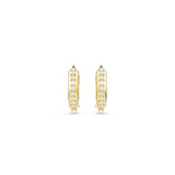 Swarovski Matrix Hoop Earrings, Round Cut, Clear, Gold-Tone Finished