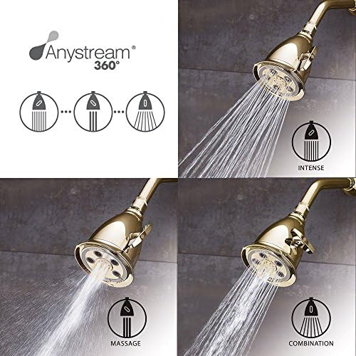 Speakman, Polished Brass S-2005-HB-PB Hotel Anystream High Pressure 2.5 GPM Adjustable Shower Head
