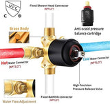 Esnbia Tub Shower Faucet Set (Valve Included) with 6-Inch Rain Shower Head and Tub Spout, Black Shower Head and Handle Set，Single-Handle Tub and Shower Trim Kit, Matte Black