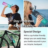 Enerbone Water Bottle, Leakproof BPA & Toxic Free, Motivational Water Bottle with Times to Drink and Straw, Fitness Sports Water Bottle with Strap for Office, Gym, Outdoor Sports