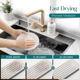 Dreatim Faucet Mat for Kitchen Sink - Wider Diatomite Fast Drying Stone Sink Tray, Super Absorbent, Prevents Moisture Buildup - Faucet Splash Guard for Bathroom Counter [Light Grey, 15x5.3inch]