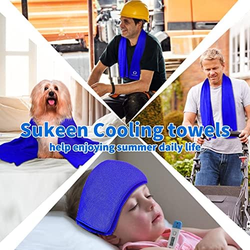 Sukkeen 4 Pack Cooling Towel (40"x12"), Soft Breathable Chilly Microfiber Towel for Yoga, Sport, Running, Gym, Workout, Camping, Fitness & More Activities