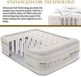 King Koil Luxury Built-in Pillow Top Queen Air Mattress with Built-in High-Speed Pump Best for Home, Camping, Guests, 20" Queen Size Double High Airbed, Blow Up Mattress, Waterproof, 1-Year Warranty