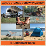 Ultimate Ground Anchors: Heavy Duty Screw-in Tent Stakes for High Wind, Sand, Canopies, and Camping - Made in USA, 100% Recycled, Included T-Grip Tool - (Large, 2 Pack)