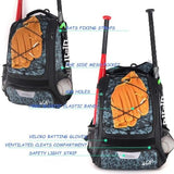 WOLT Youth Baseball Bag - Bat Backpack for Baseball, T-Ball & Softball Equipment & Gear, Bat & Glove Holder, Large Main Compartment for Helmet & accessories, Separate Shoes Compartment, Fence Hook