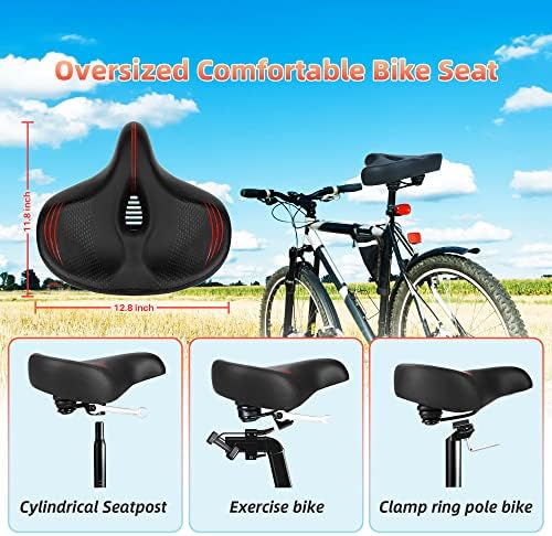 Oversized Bike Seat for Peloton Bike & Bike+, Comfort Seat Cushion Compatible with Peloton, Road or Exercise Bikes, Bicycle Wide Saddle Replacement for Men & Women, Accessories for Peloton
