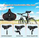 Oversized Bike Seat for Peloton Bike & Bike+, Comfort Seat Cushion Compatible with Peloton, Road or Exercise Bikes, Bicycle Wide Saddle Replacement for Men & Women, Accessories for Peloton