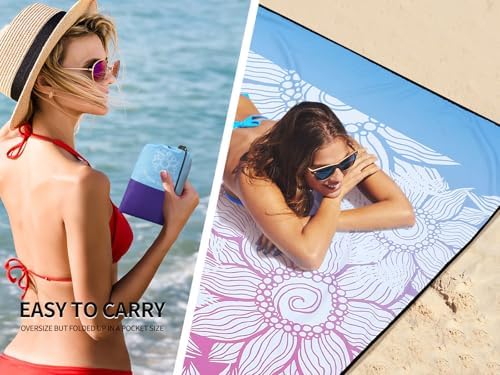 Beach Blanket Waterproof Sandproof Extra Large Beach Mat 79" X 83"/120"x108"for 1-8 Adults Quick Drying Durable Outdoor Picnic Mat for Beach Travel Camping Hiking