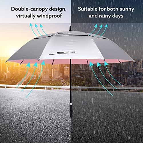 G4Free 47/54/62/68 Inch UV Protection Golf Umbrella Auto Open Vented Double Canopy Oversize Extra Large Windproof Sun Rain Umbrellas