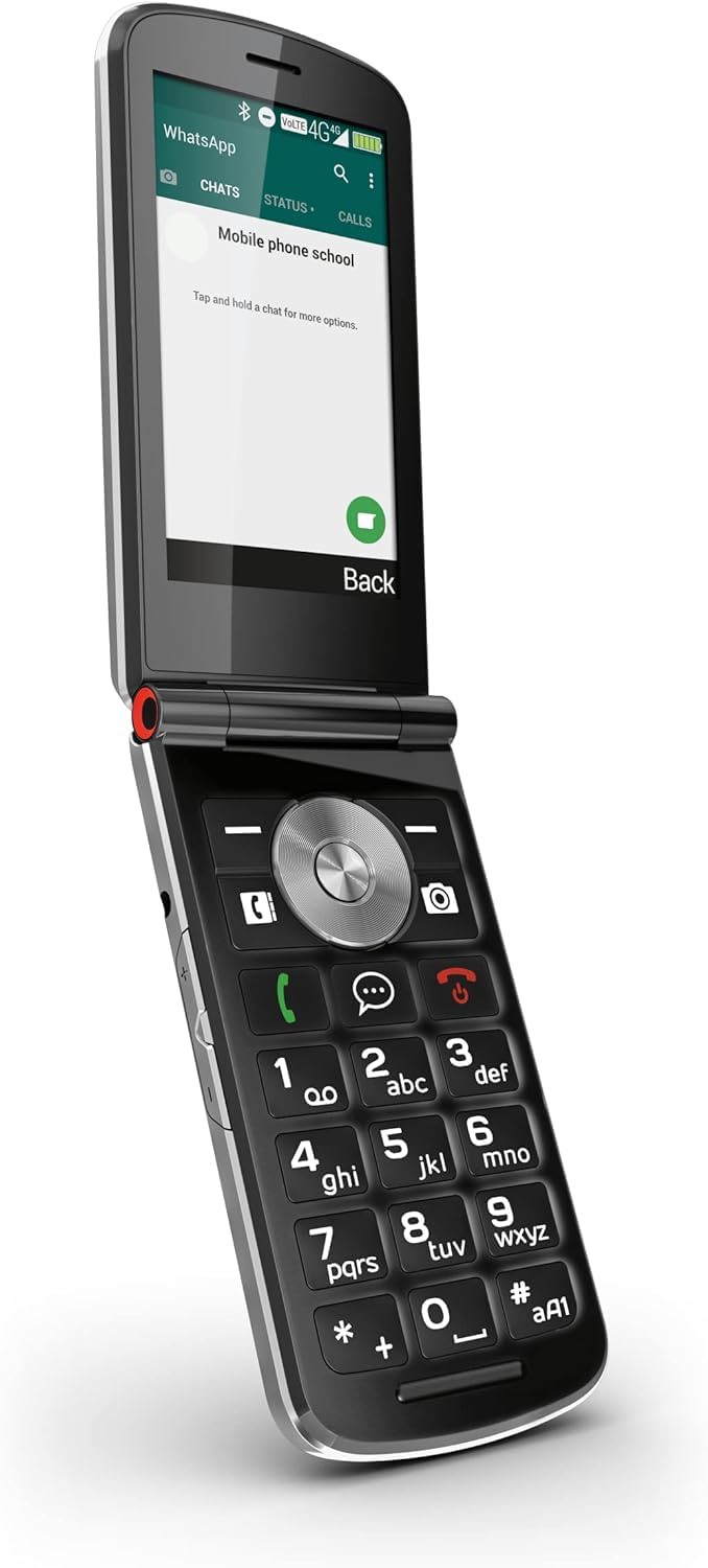 Emporia TOUCHsmart.2 New Edition, 4G Handy für Senioren, dedizierte Taste für Whatsapp und Messaging-App, hohe Lautstärke, 3.25" Farbdisplay, Ladestation, Schwarz (Italien)