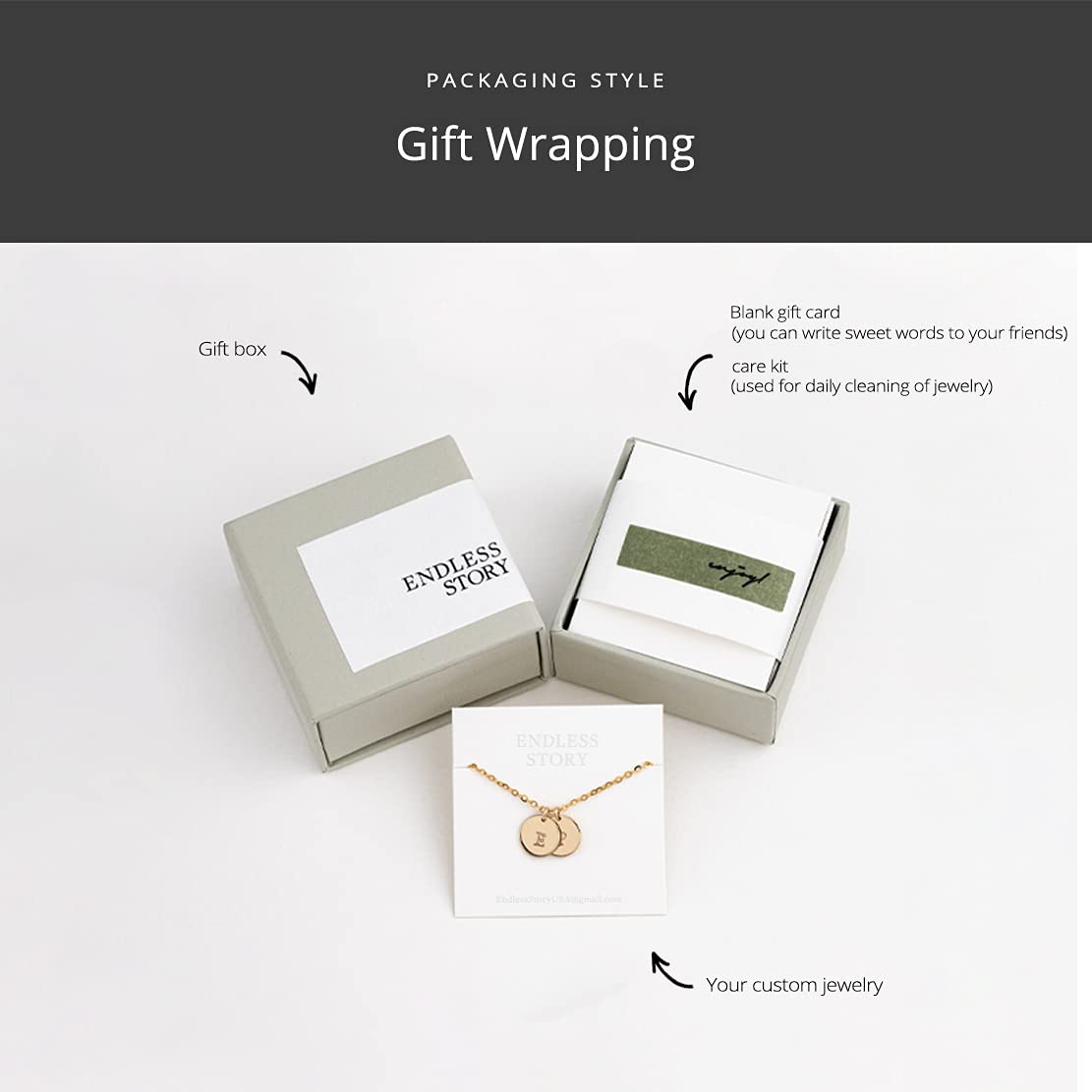 Endless Story Initial Necklaces for Women, 14K Gold Filled, Sterling Silver Custom Dainty Letter Necklace, Initial Necklace, 9mm Disc Pendant, Mom Necklace, Gift for Mom, Daughter, Grandma - 14K Gold Filled