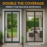 Flux Phenom The Magnetic Screen Door 38x82 Inch – Easy Install, Strong Magnet Strength, Self-Sealing Mesh, Pet Tested, Hands-Free Entry, Door Screen Magnetic Closure - Pack of 2