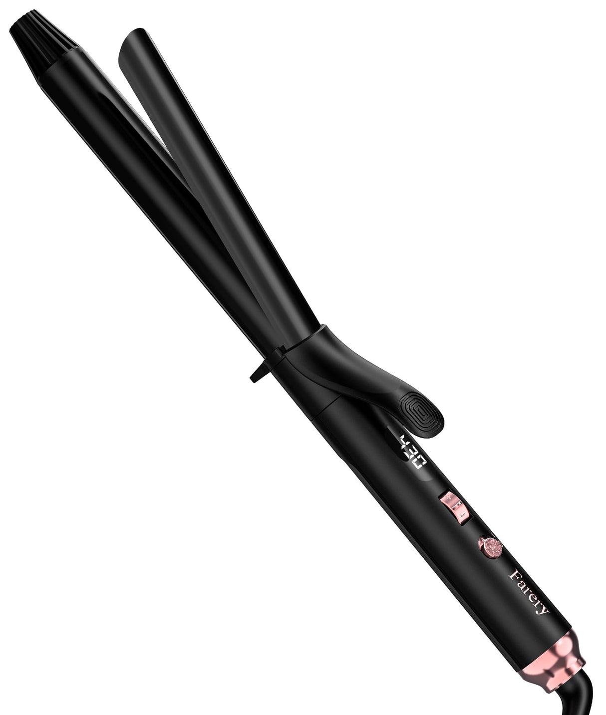 FARERY Long Barrel Curling Iron 1 Inch, Ceramic Curling Iron for Thin Hair, Infused Argan Oil & Keratin, Long Lasting Styling, 11 Adjustable Temp, Include Clips & Silicone Pad
