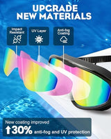 Rantizon Swim Goggles 2 Pack, Wide View Anti Fog&UV Swimming Goggles for Audlt, No Leaking Pool Accessories for Men Women Kid