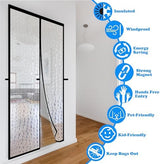 RELIANCER Magnetic Thermal Insulated Door Curtain,Waterproof EVA Door Cover,Fit Doors Size Up to 34"x78",Temperature Protection Insulated Doorway Curtain Partition,Patio Self-Closing Doors Net Screen