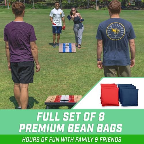 GoSports Portable Cornhole Sets, 8 Styles – Choose 4 x 2 ft or 3 x 2 ft - Boards Include 8 Bean Bags, Travel Case, and Game Rules