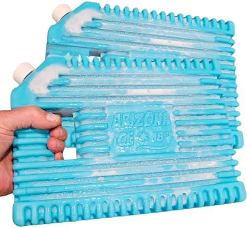 Arizona Ice Industrial Ice Packs | Replaces 10lbs of Ice |18°F (-8°C) | Deepest Grooves | May Freeze Drinks | USA Company | 12" x 8.5" | Two Pack