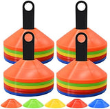 25/50/100/200 Pack Disc Cones, Agility Soccer Cones with Carry Bag and Holder, Soccer Cones for Sports Training, Football, Soccer, Basketball, Coaching, Practice Equipment, 5 Color