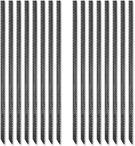 16 Inches Rebar Stakes(16pcs) Heavy Duty Straight Metal Ground Anchors with Chisel Point Ends for Timber,Concrete,Plant Support,Camping Tents,3/8 Inch Thickness Garden Stakes,Black