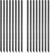 16 Inches Rebar Stakes(16pcs) Heavy Duty Straight Metal Ground Anchors with Chisel Point Ends for Timber,Concrete,Plant Support,Camping Tents,3/8 Inch Thickness Garden Stakes,Black