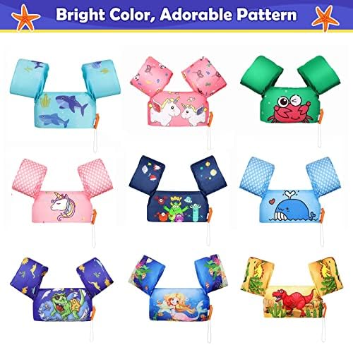 MoKo Toddler Swim Vest for Kids, 20-66 lbs, Arm Floaties with Adjustable Straps, Nylon Material, Swim Vest for Toddlers Learning to Swim