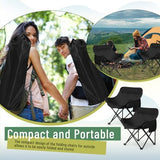2 Pack Compact Camping Chairs Portable Folding for Outside with Carry Bag Lightweight Moon Chairs for Travel Picnic Hiking Beach Fishing, 600D Oxford, Supports 330lbs(Black)