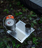 iClimb Mini Solo Folding Table Ultralight Compact for Backpacking Camping Hiking Beach Picnic (Gunmetal, Mini)