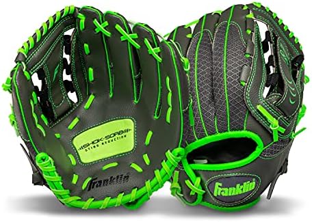 Franklin Sports Youth Teeball Gloves - Shok Sorb Kids Baseball + Teeball Mitt - Boys + Girls Fielders Gloves for Teeball, Baseball + Softball - 10.5" Inch Glove - Multiple Colors