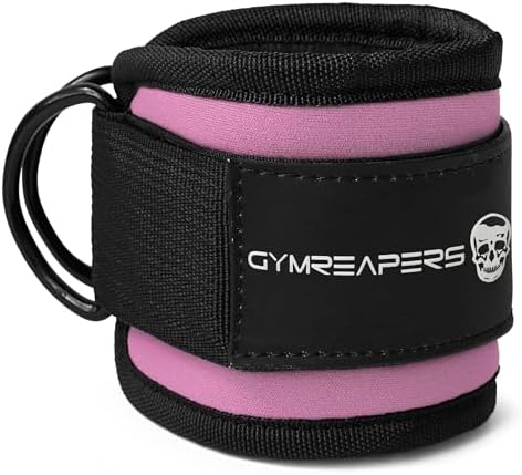 Gymreapers Ankle Straps (Pair) For Cable Machine Kickbacks, Glute Workouts, Lower Body Exercises - Adjustable Leg Straps with Neoprene Padding