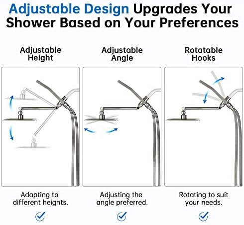 G-Promise All Metal 8 Inch Dual Square Shower Head with Handheld Combo, Rain Shower Head, Adjustable Extension Arm, Smooth 3-Way Diverter, 71 Inch Extra Long Hose - A Bathroom Upgrade (Brushed Nickel)
