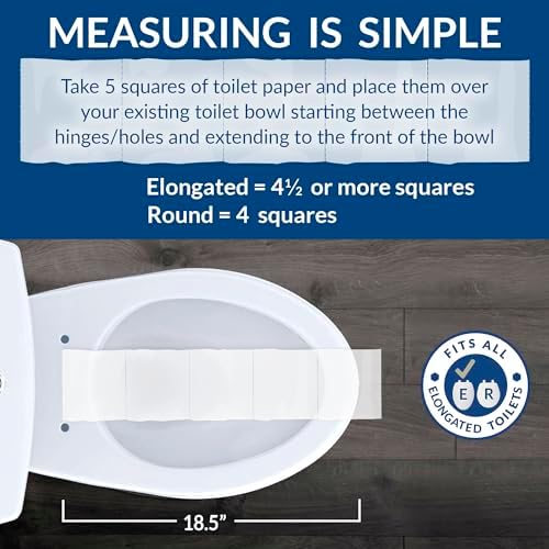 MAYFAIR 1844CP 000 Toilet Seat with Chrome Hinges will Never Come Loose, ELONGATE , White
