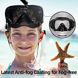 Seago Kids Swim Goggles Snorkel Diving Mask for Youth(5-15), Anti-Fog 180° Clear View