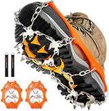 Crampons Ice Cleats Traction Snow Grips for Boots Shoes Women Men Anti Slip 19 Stainless Steel Spikes Safe Protect for Hiking Fishing Walking Climbing Mountaineering