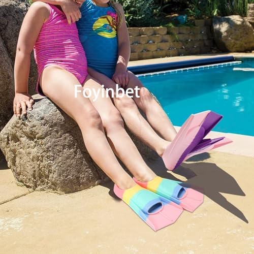 Kids Swim Fins,Short Kids Fins Youth Swimming Flippers for Lap Swimming Training for Children Girls Boys Beginners