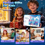 Magnetic Tiles 102pcs with 2 Stairs 2 Dolls Princess Castle Building Toys